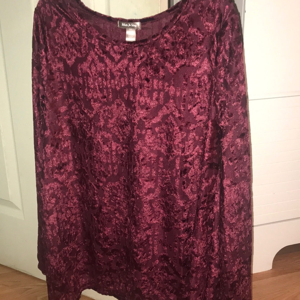 Red see through blouse